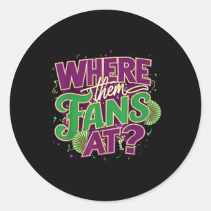 Where Them Vintage Fans At Black Girl For Women Gi Classic Round Sticker