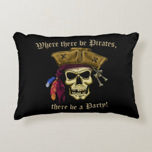 Where There Be Pirates Accent Pillow