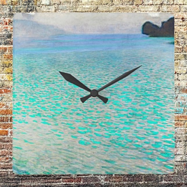 Where Time Meets Artistry: Gustav Klimt Attersee Square Wall Clock (Creator Uploaded)