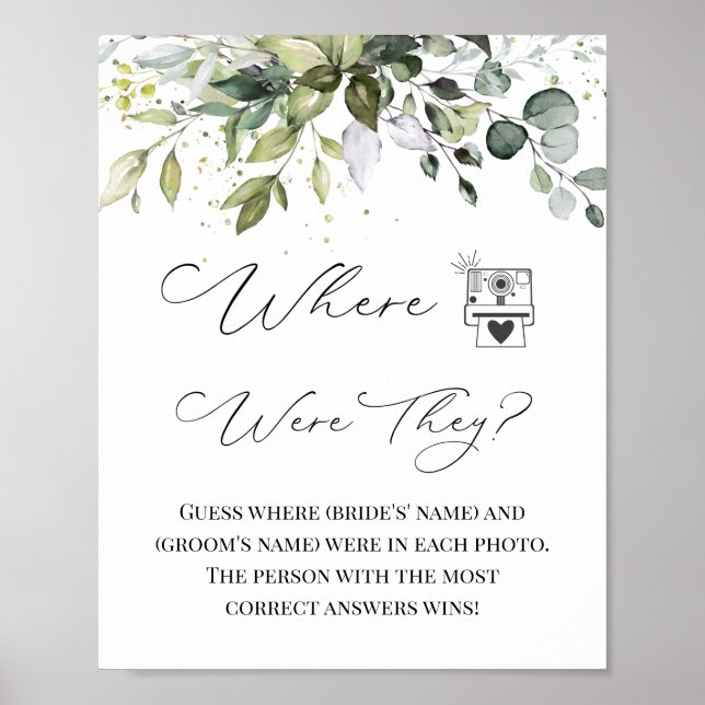 Where Were Bride & Groom Bridal Couples Shower  Poster (Front)