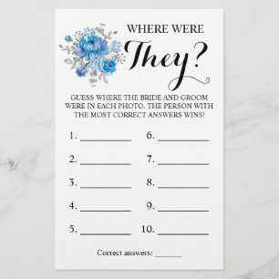 Where were They? Blue Flower Game Card