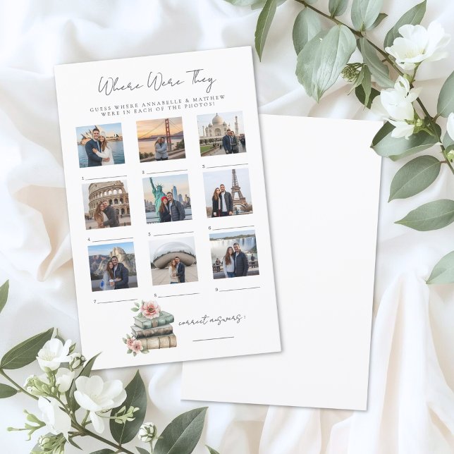 Where Were They Book Bridal Shower Game (Where Were They Book Bridal Shower Game)
