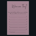 Where Were They? Bridal Shower Game Card Flyer<br><div class="desc">Add fun to your bridal shower with this “Where Were They?” game card! Guests guess where the bride and groom were in each photo—the most correct answers win. Perfect for bridal showers, wedding showers, engagement parties, and bachelorettes. Available in elegant green, purple, and white designs. A stylish and interactive way...</div>