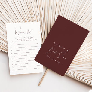 Where Were They Burgundy Bridal Shower Game