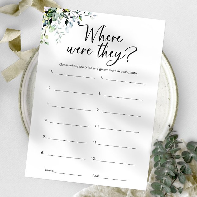 Where Were They Minimalist Bridal Shower Game Invitation (Creator Uploaded)