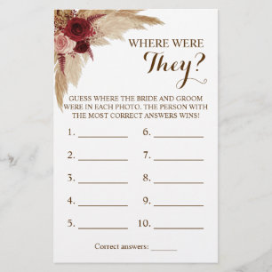 Where were They? Pampas Grass Game Card