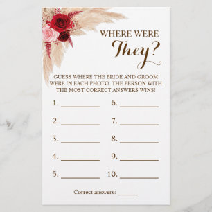 Where were They? Pampas Grass Game Card