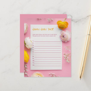 Where were they? photo find bridal shower game