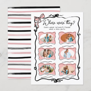 Where were they Photo Hand Drawn Bow Bridal game Invitation