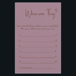 Where were They? Shower Game Card Flyer<br><div class="desc">Make it your own by adding your text. To access advanced editing tools, please go to "Personalize", scroll down and press the "click to customize further" link. For more matching designs click the link "Other products from this collection”</div>