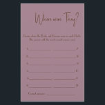 Where were They? Shower Game Card Flyer<br><div class="desc">Make it your own by adding your text. To access advanced editing tools,  please go to "Personalize",  scroll down and press the "click to customize further" link. For more matching designs click the link "Other products from this collection”</div>