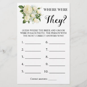 Where were They? White Rose Game Card