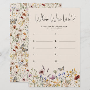 Where Were We Bridal Game