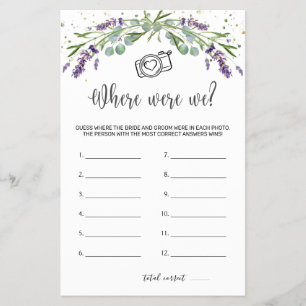 Where Were We Bridal Game Eucalyptus Lavender Flyer