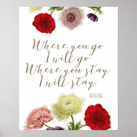Where you go i will go Ruth bible verse art