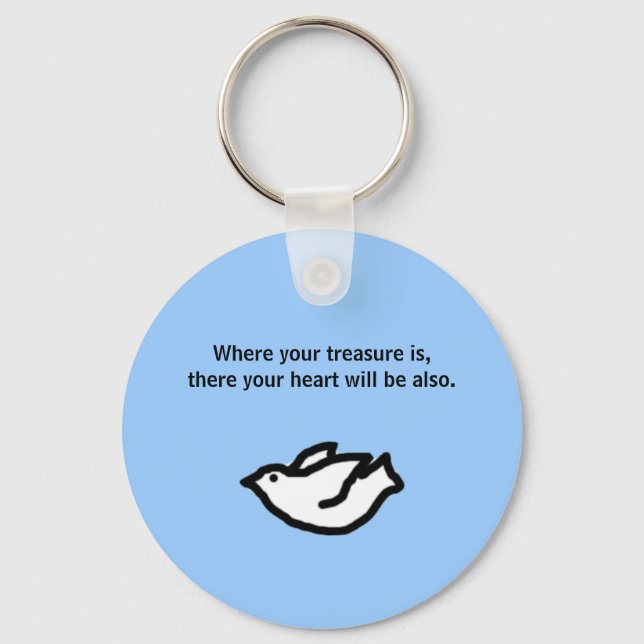 Where your treasure is,there your hear... keychain (Front)