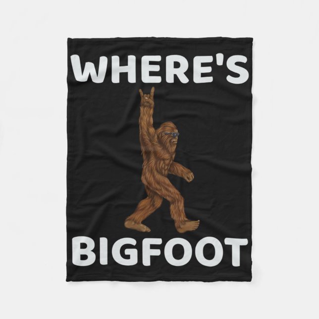 Wheres Bigfoot For Men - Fun Sasquatch Men  Fleece Blanket (Front)