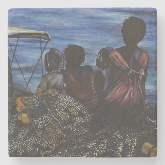 Where's Daddy? Harbour Island, Bahamas Stone Coaster (Front)