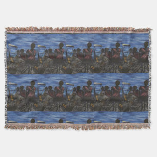 Where's Daddy? Harbour Island, Bahamas Throw Blanket