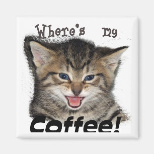 Where's my Coffee Cat Magnet