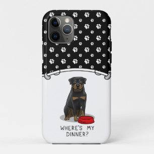 Where's My Dinner? Rottweiler with Red Dog Dish iPhone 11 Pro Case
