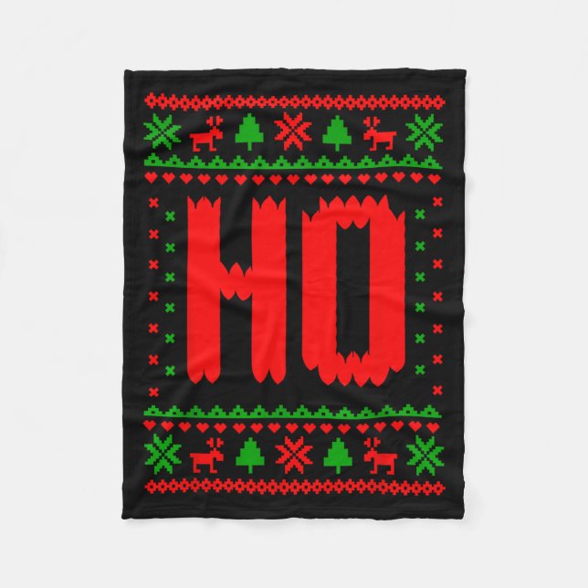 Where's My Ho At_ Ho Merry Christmas Holiday Coupl Fleece Blanket (Front)