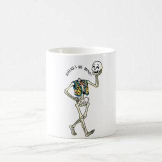 Where's My Mind Funny Halloween Skeleton Coffee Mu Mug