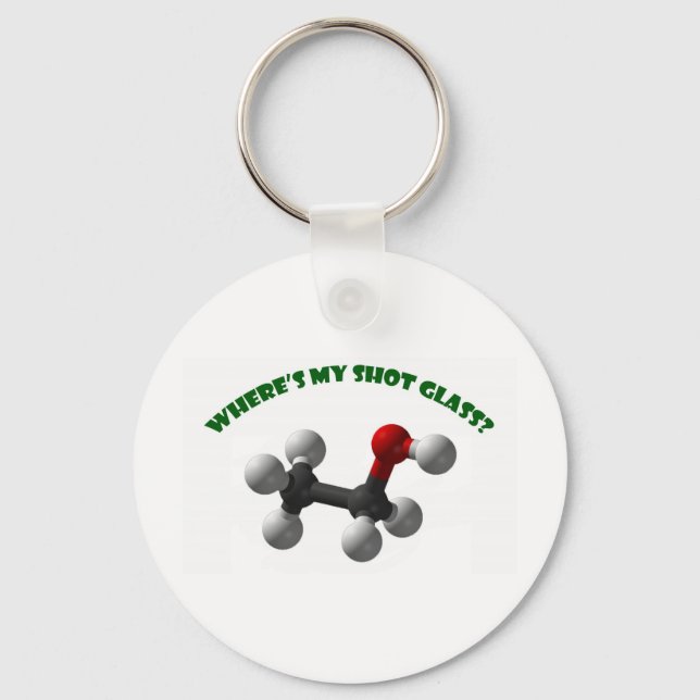 Where's My Shot Glass-Ethanol Keychain (Front)