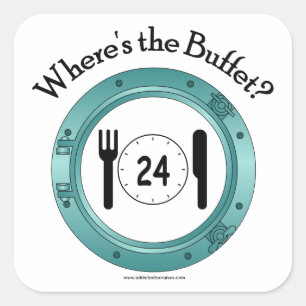 Where's the Buffet? Square Sticker