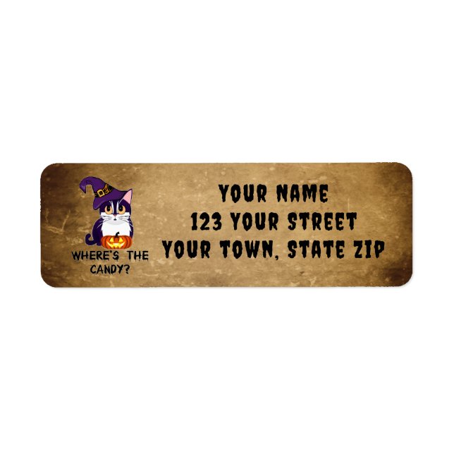 Where's The Candy Black Cat Witch Hat Cute (Front)