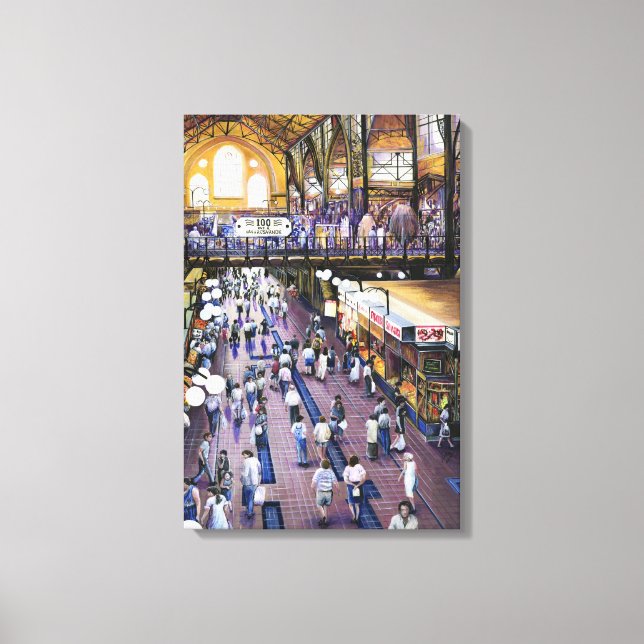 Where's the Women's Water Closet?, Budapest Canvas Print (Front)