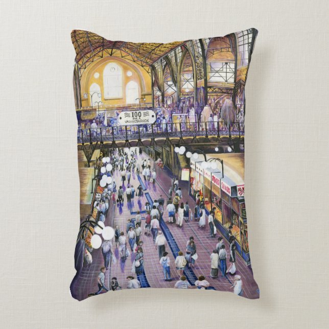 Where's the Women's Water Closet? Budapest Decorative Pillow (Front(Vertical))