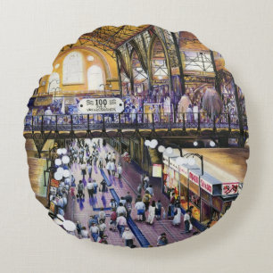 Where's the Women's Water Closet? Budapest Round Pillow