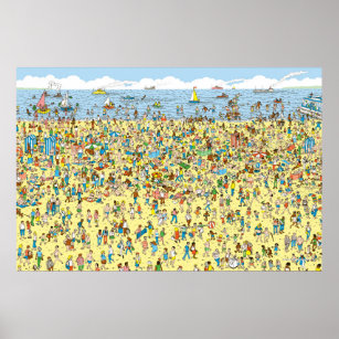 Where's Waldo on the Beach Poster