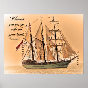 Wherever you go -Confucius Quote two -Art Print