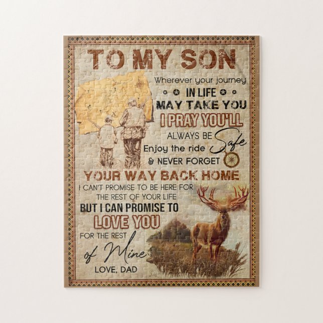 Wherever Your Journey In Life - Deer Dad To Son  Jigsaw Puzzle (Vertical)