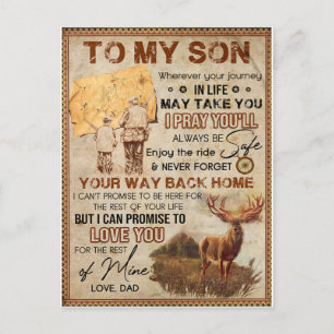 Wherever Your Journey In Life - Deer Dad To Son Postcard