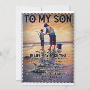 Wherever Your Journey In Life-Fishing Dad To Son  Holiday Card