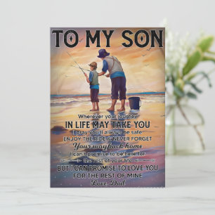Wherever Your Journey In Life-Fishing Dad To Son Invitation