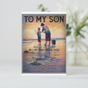 Wherever Your Journey In Life-Fishing Dad To Son  RSVP Card