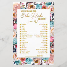 Which One Did the Bride Choose Bridal Shower Games