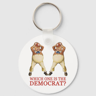 WHICH ONE IS THE DEMOCRAT -  TWEEDLE DEE OR DUM? KEYCHAIN