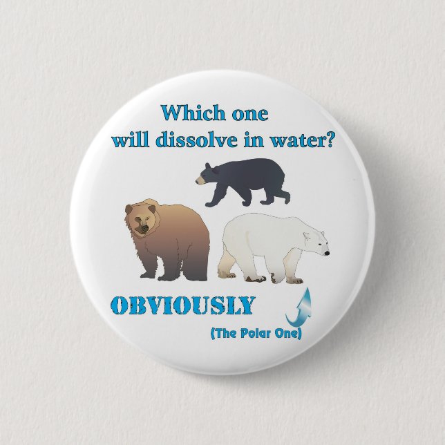 Which one will dissolve in water Polar Chemistry 2 Inch Round Button (Front)