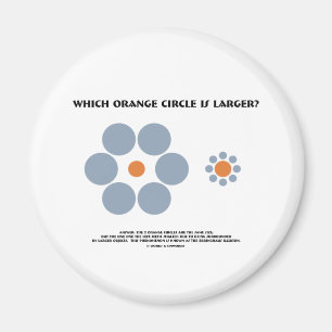 Which Orange Circle Is Larger? (Optical Illusion) Magnet