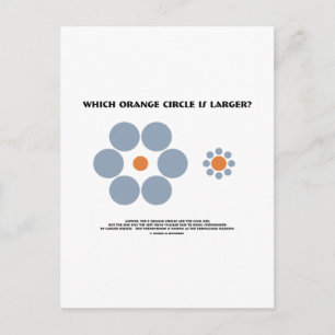 Which Orange Circle Is Larger? (Optical Illusion) Postcard