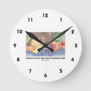 Which Plate Are You Standing On? (Plate Tectonics) Round Clock