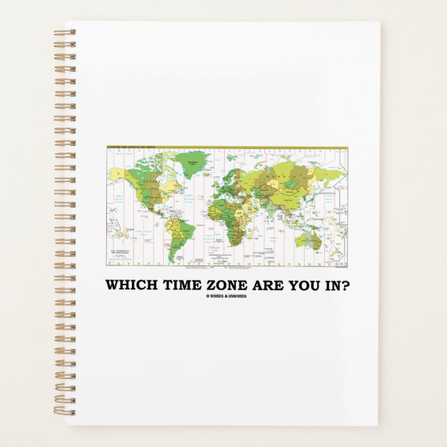 Which Time Zone Are You In? World Map Planner (Front)