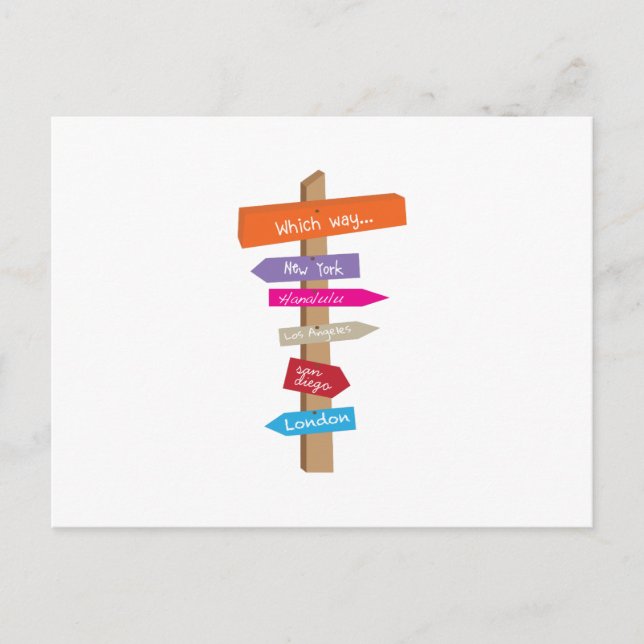 Which Way Postcard (Front)