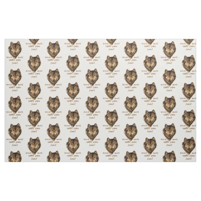 "Which wolf will you feed" Inspirational Wolf Art Fabric (Fat Quarter)
