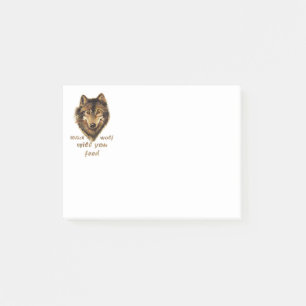 "Which wolf will you feed" Inspirational Wolf Art Post-it Notes
